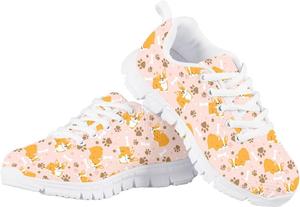 Унисекс детские модные кроссовки для повседневной носки, бега и прогулок, всепогодные Giftpuzz, Cute Corgi