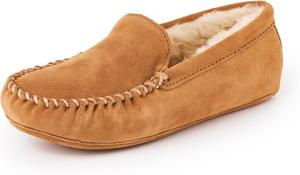 Мужские мокасины Minnetonka из овчины с мягкой кожаной подошвой, Tan - Venetian