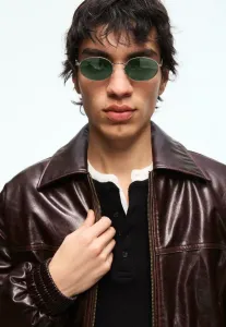 Овальные солнцезащитные очки Bershka, Dark Green