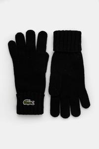 Шерстяные перчатки Lacoste, черный