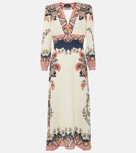 Платье макси с узором пейсли Etro, белый