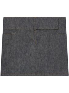 Courrèges джинсовая юбка мини с поясом, серый