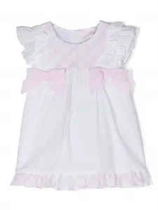 Платье из сирсакера с бантом Patachou, белый