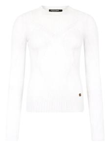 Свитер в рубчик Roberto Cavalli, белый