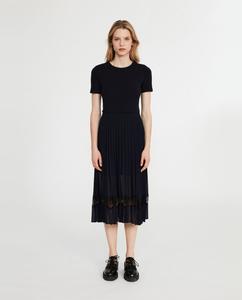 Комбинированное платье миди Claudie Pierlot, темно-синий