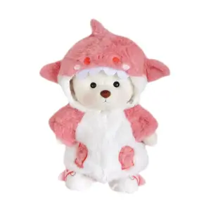 Мягкая и милая плюшевая кукла трансформирующийся медвежонок высота 30см Bobby Bear, белый