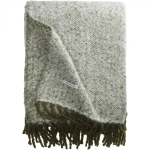 Plaid Wooly Herringbone с елочкой, мягкий плед Tom Tailor Home, оливково-зеленый/зеленый