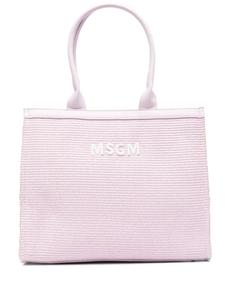 MSGM Kids сумка-тоут с вышитым логотипом, розовый
