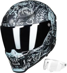 Шлем мотоциклетный ILM, серебряный