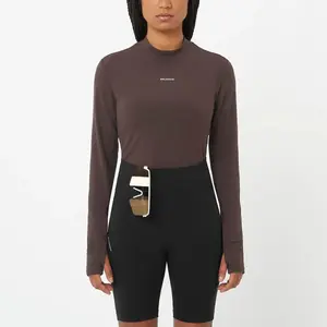 Женская длинная футболка с длинным рукавом SHKout BLISS LS TEE W SALOMON Salomon, коричневый