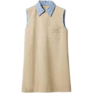 Многослойное платье мини без рукавов MIU MIU, серый