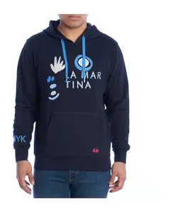 Толстовка на молнии с капюшоном и оригинальным рисунком. La Martina, синий
