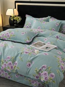 MIDO HOUSE Комплект постельного белья 3 предмета, 120 см, простыня на резинке 180*200 см, пододеяльник 150*210 см, 100% хлопок, зеленый