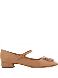 Туфли Мэри Джейн Maxi Gancini 20 Ferragamo, нейтральный