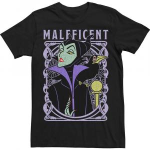 Мужская футболка Old School с плакатом Disney's Sleeping Beauty Maleficent Licensed Character, черный