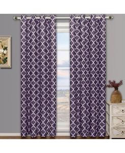 Комплект из двух плотных теплоизолирующих штор Meridian Room Darkening Thermal Insulated Curtain (52"x96"), размер 52"x96" Egyptian Linens, Purple