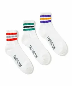Набор из 3 пар разноцветных носков FRUIT OF THE LOOM Colorful Line B Quarter Socks Select Brands, цвет Other 1
