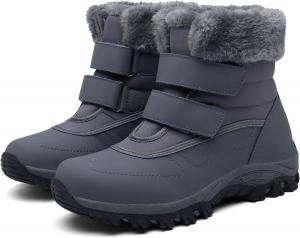 Женские зимние термоботинки водонепроницаемые, теплые для снега, для походов и работы, удобные ботинки-кроссовки для прогулок на улице Hhhchpm, Grey