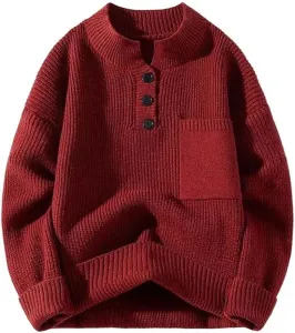 Мужской свитер-пуловер с круглым вырезом