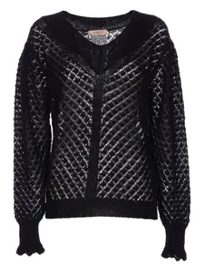 Пуловер с вырезом-лодочкой TWINSET, черный