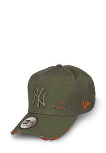 Бейсболка New Era NEW YORK YANKEES MLB DISTRESSED VERSTELLBARE FORTY E-FRAME, Oliv/Olive
