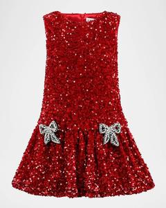 Платье с пайетками и бантами для девочки, размер 4–14 Lola + The Boys, розовый