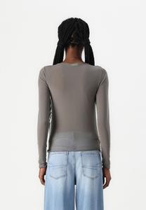 Топ с длинными рукавами NMJUDITH DRAPED Noisy May, серый