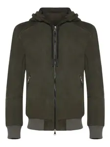 Замшевая куртка с капюшоном Franzese Collection, зеленый