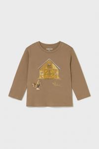 Детская хлопковая кофта с длинным рукавом Mayoral, коричневый