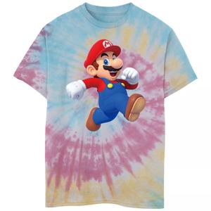 Футболка с рисунком тай-дай Nintendo Super Mario Running Man для мальчиков 8–20 лет Licensed Character