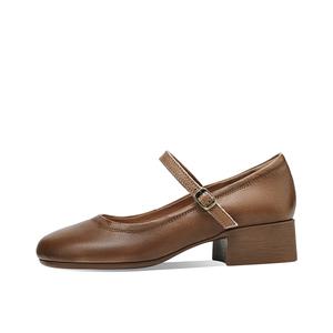 BOERDIQI Женские туфли Мэри Джейн на массивном каблуке - кофе, цвет Coffee