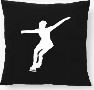 Подушка-силуэт фигуриста Huuraa, подарочная, 40x40 см, с наполнителем из черного хлопка, украшение для фигурного катания Hellweg Druckerei