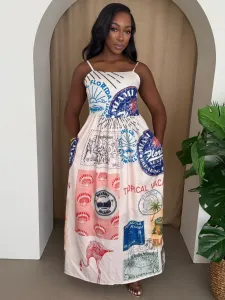 Платье-макси в стиле открытки Флориды Truedames