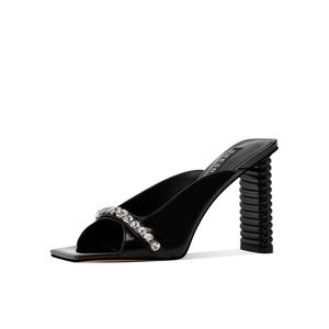 Shesrim Женские противоскользящие тапочки с устойчивостью к истиранию - черные (9,5 см), цвет Black (9.5CM)