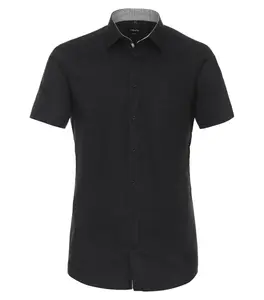 Деловая рубашка VENTI "Деловая рубашка VENTI с коротким рукавом однотонная", черный