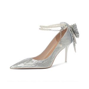 Женские туфли на тонком каблуке и высоком каблуке UMEK, Champagne 6Cm