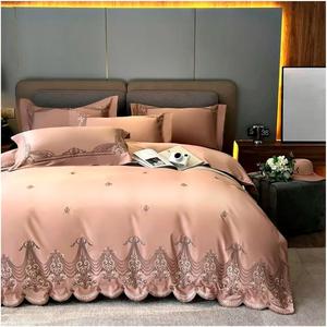 ZHZJQE Комплект постельного белья синий бохо вышитый египетский хлопок