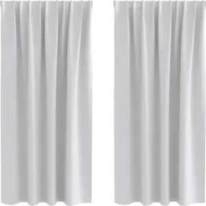 Плотные шторы с кольцами, 2 шт., светло-серые, 175 x 140 см vidaXL