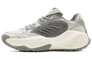 PEAK Нескользящие и износостойкие повседневные низкие туфли Rebound унисекс из парусины белого и серого цветов