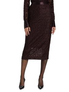 Юбка-карандаш миди из кружева Marjorie Derek Lam 10 Crosby, цвет Aubergine