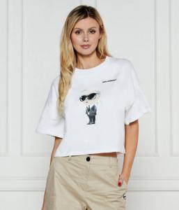 Футболка женская Karl Lagerfeld Cropped Fit, белый