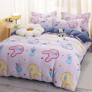 AVIVI Комплект постельного белья 1,5-спальный, 4 предмета, простыня, 180x220 см