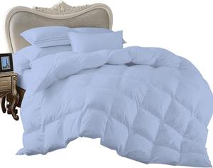 BesBedding Комплект постельного белья из длинноволокнистого хлопка плотностью 500 г/м² синего цвета Blue