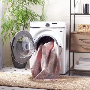 Ковер SAFAVIEH, 61 x 153 см, Serapi Collection - , розовый и бежевый, переходный дизайн, моющийся и нескользящий, идеально для помещений с высокой проходимостью в гостиной, спальне и столовой (SEP580U-25)