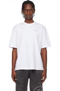 Off-White Белая футболка с логотипом скейтборда в виде половины стрелы