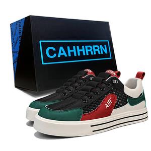 CAHHRRN Дышащие низкие скейтерские кроссовки мужские бежево-черные, цвет Beige Black