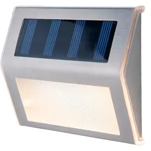 Солнечные светильники näve LED Outoor Lights 4 шт. Теплый белый 4 LED светильника, включая 5 LED / 0,06 Вт, металлический, теплый белый Näve, серебристый