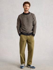 Джемпер Jarrow с воротником-гольф из шерстяной смеси в рубчик «ёлочка» White Stuff
