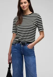 Футболка с принтом "gestreiftes" Street One, Schwarz
