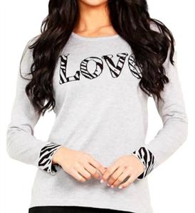 Свитер Love Scoop Neck в серебристом цвете ANGEL, серебряный